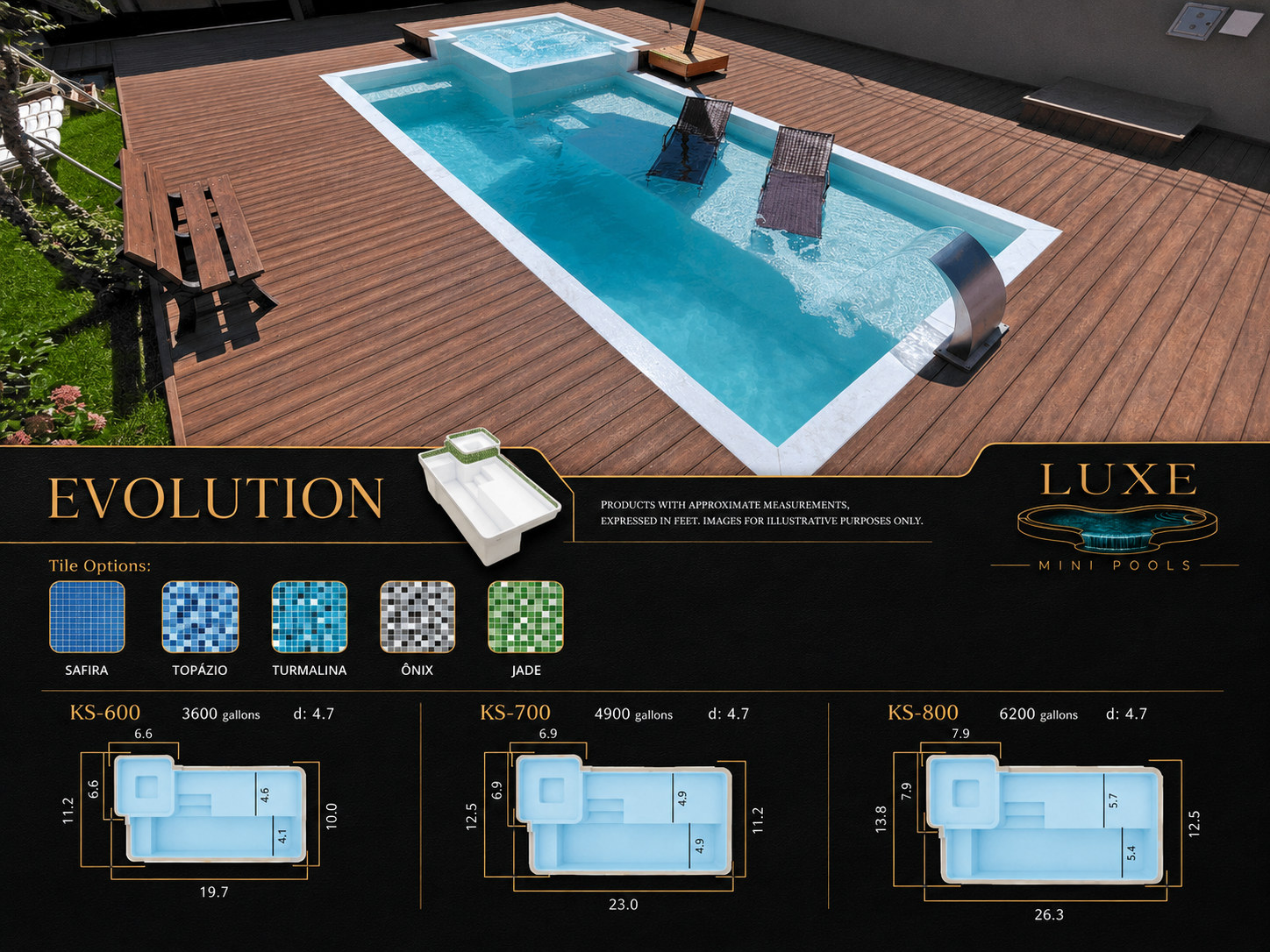 Evolution fiberglass mini pool and plunge pool with integrated relaxation ledge | Texas service areas: Houston, Spring, Magnolia, Montgomery, Conroe, Katy, Navasota, Bryan, College Station, Hempstead, Cypress, and Huntsville, Texas Evolution fiberglass mini pool and plunge pool with integrated relaxation ledge in Cypress and Huntsville, Texas