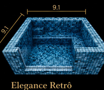 Retro Transparent glass-wall spa and compact spool for small yards in Cypress and Huntsville, Texas