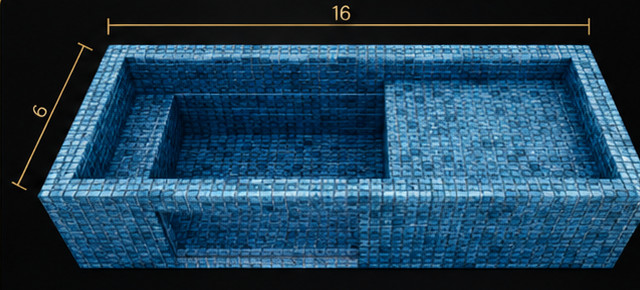 Transparent 480 glass-wall spa pool with overflow design for a compact backyard in Magnolia and Montgomery, Texas